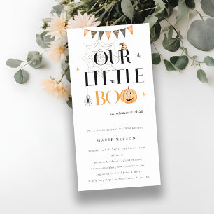Halloween Pumpkin Little Boo Baby Shower Invite