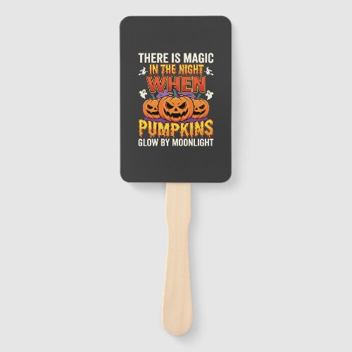 Halloween Pumpkin Magic Moonlight Vintage Graphic Hand Fan