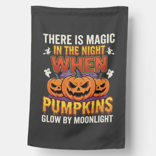 Halloween Pumpkin Magic Moonlight Vintage Graphic House Flag