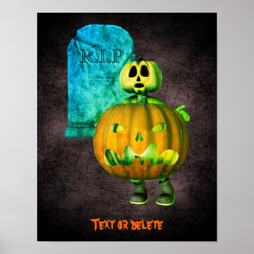 Halloween Pumpkin Man Personalized  Poster