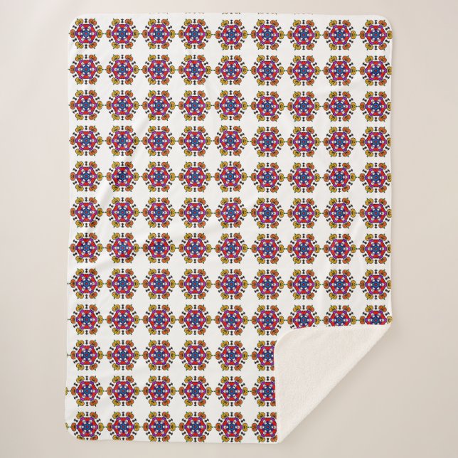 Halloween Pumpkin Mandala Sherpa Blanket (Front)