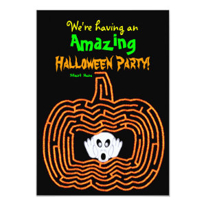 Halloween Pumpkin Maze and Ghost Card
