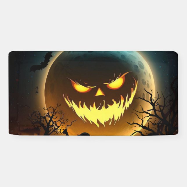 Halloween/pumpkin/moon/fall Banner (Horizontal)