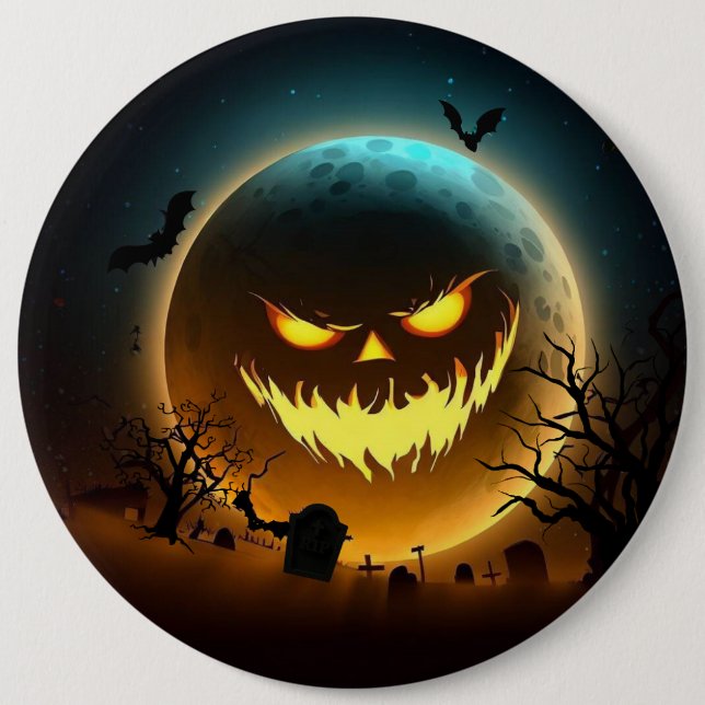 Halloween/pumpkin/moon/fall Button (Front)