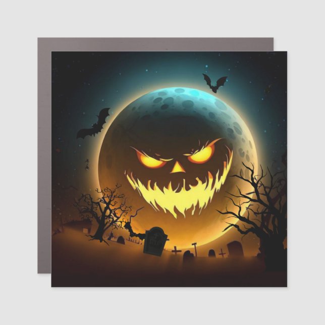 Halloween/pumpkin/moon/fall Car Magnet (Front)
