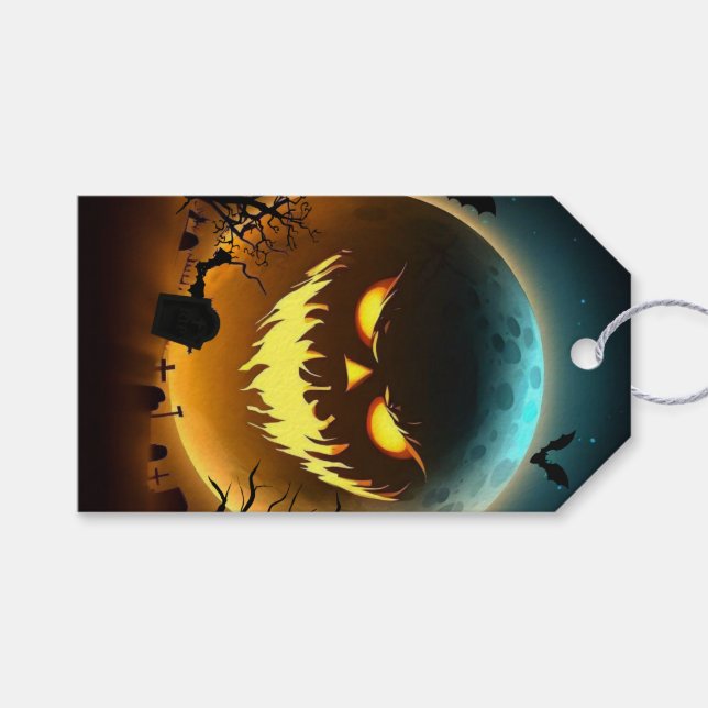 Halloween/pumpkin/moon/fall Gift Tags (Front (Horizontal))