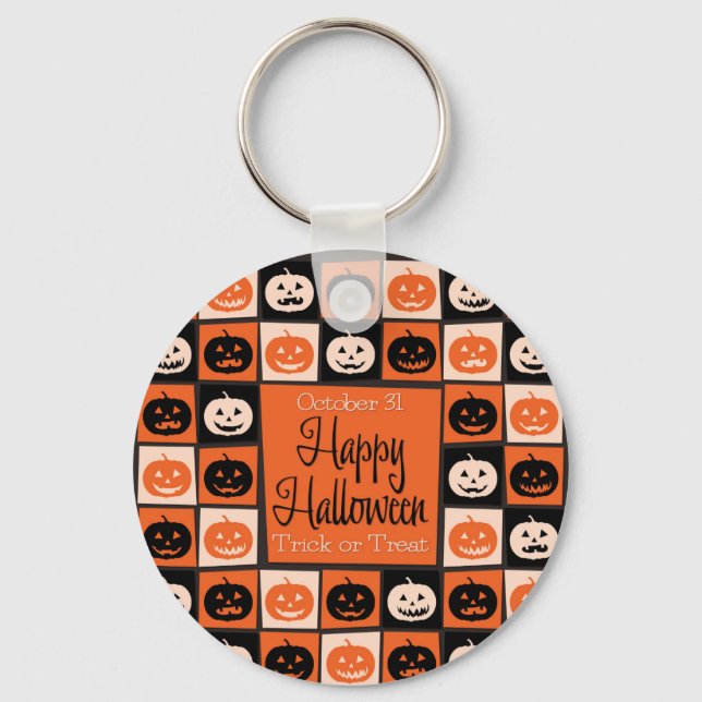 Halloween pumpkin mosaic keychain (Front)