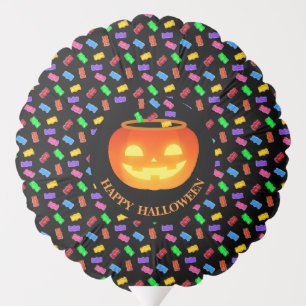 Halloween Pumpkin & Multicolored Sweets Balloon