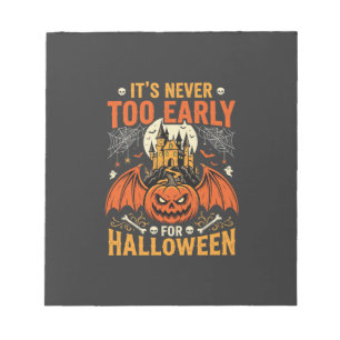 Halloween Pumpkin Never Too Early Castle Graphic_1 Notepad