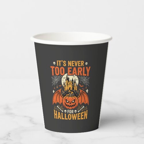 Halloween Pumpkin Never Too Early Castle Graphic_1 Paper Cups