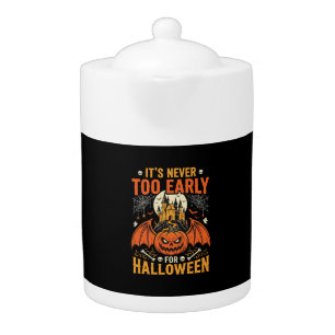 Halloween Pumpkin Never Too Early Castle Graphic_1 Teapot