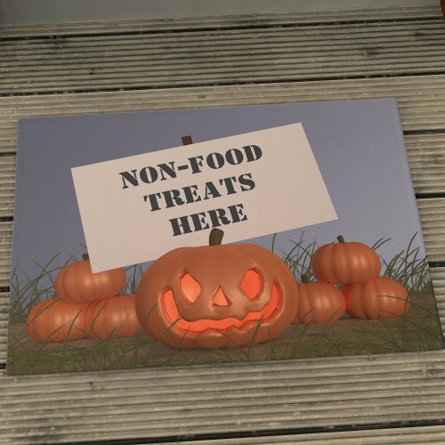 Halloween Pumpkin Non Food Treats Here Doormat