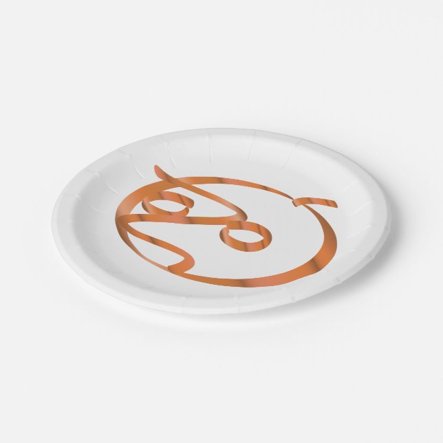 Halloween pumpkin on transparent background paper plates (Angled)