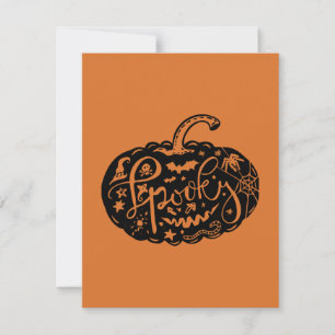 Halloween Pumpkin Orange Black Card