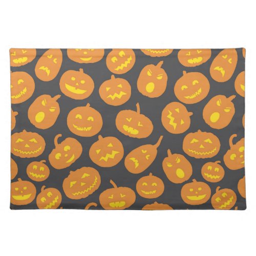 Halloween Pumpkin Orange Black Jack OLantern Cloth Placemat