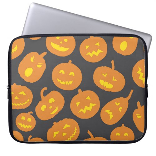 Halloween Pumpkin Orange Black Jack OLantern Laptop Sleeve