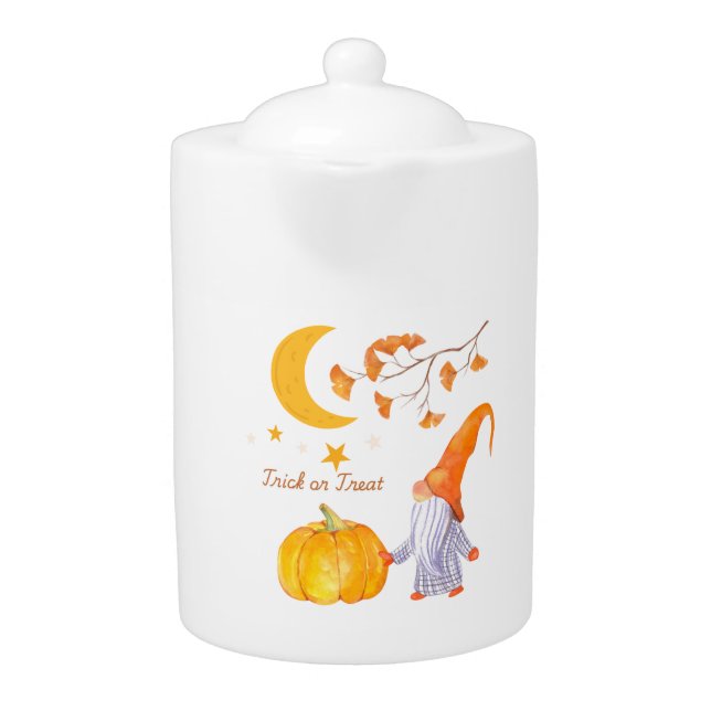 Halloween Pumpkin orange Teapots (Front)