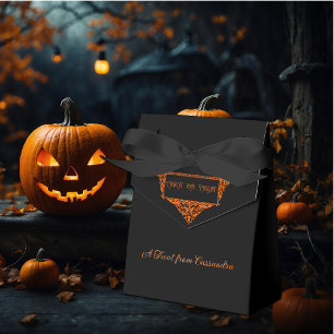 Halloween Pumpkin Orange Trick or Treat Favor Boxes