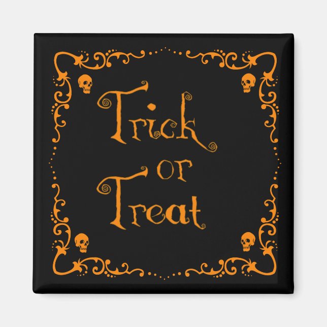 Halloween Pumpkin Orange Trick or Treat Magnet (Front)