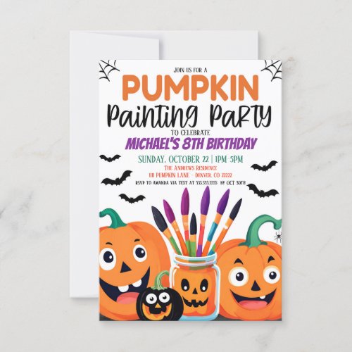 Halloween Pumpkin Painting Party Invitation