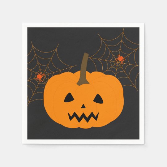 halloween pumpkin paper napkin