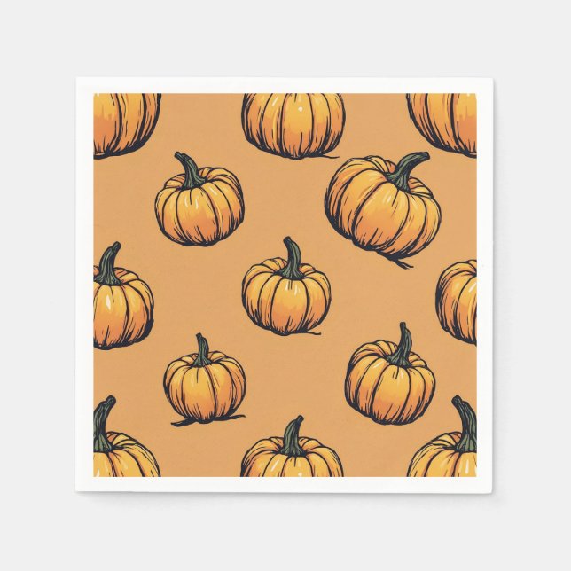 Halloween Pumpkin Paper Napkins (Front)