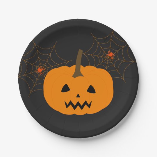 halloween pumpkin paper plate