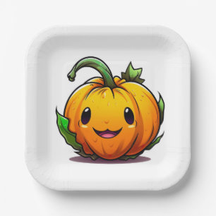 Halloween Pumpkin Paper Plates