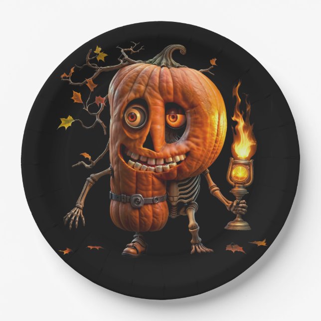 Halloween Pumpkin Paper Plates (Front)