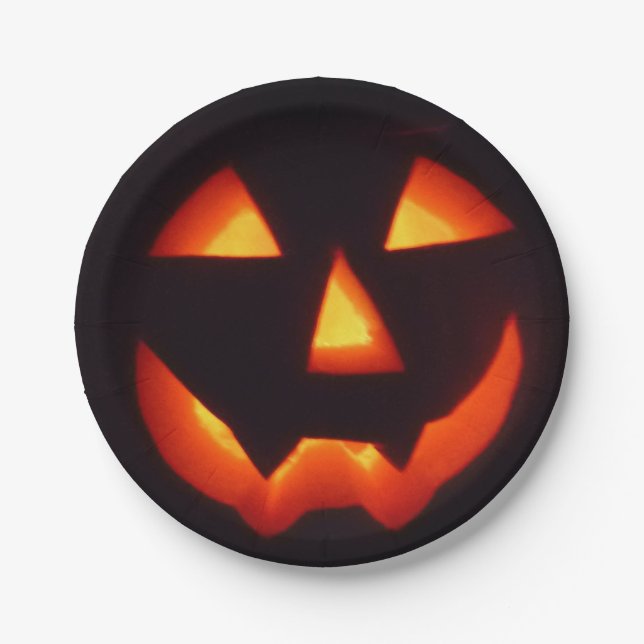 Halloween Pumpkin Paper Plates (Front)
