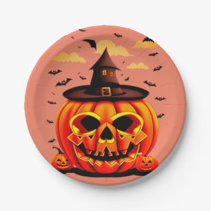 Halloween pumpkin  paper plates