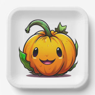 Halloween Pumpkin Paper Plates