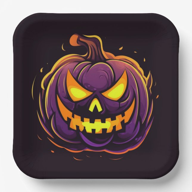 Halloween Pumpkin Paper Plates (Front)