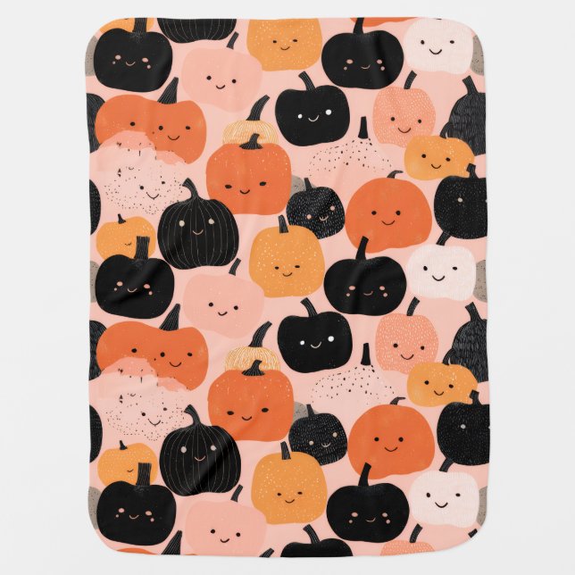 Halloween Pumpkin Patch Baby Blanket (Front)