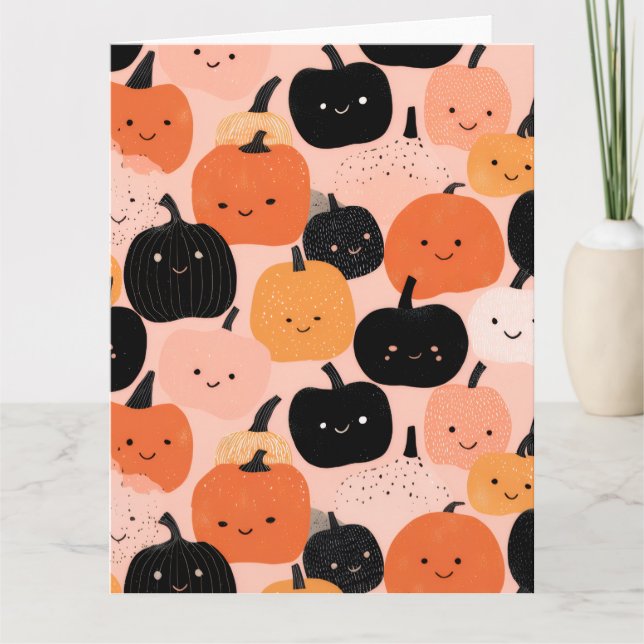 Halloween Pumpkin Patch Blank Notecard (Front)