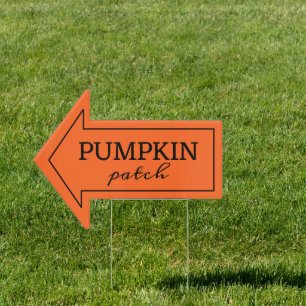 Halloween Pumpkin Patch Direction Arrow Sign
