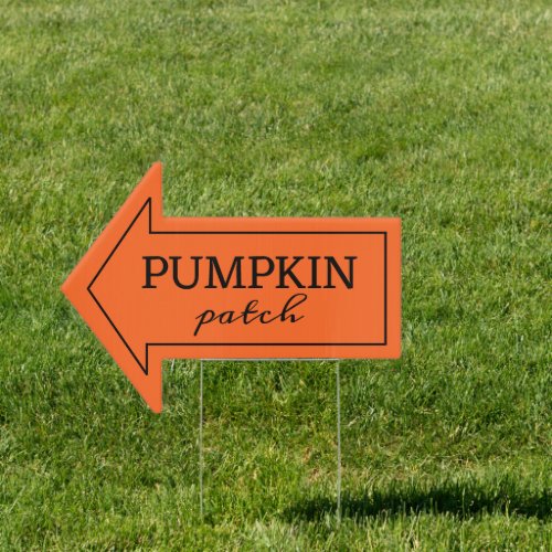 Halloween Pumpkin Patch Direction Arrow Sign