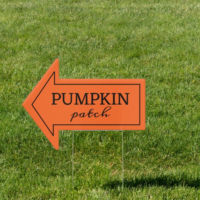 Halloween Pumpkin Patch Direction Arrow Sign (Insitu)