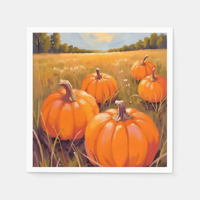 Halloween Pumpkin Patch Fall Autumn Napkins (Front)