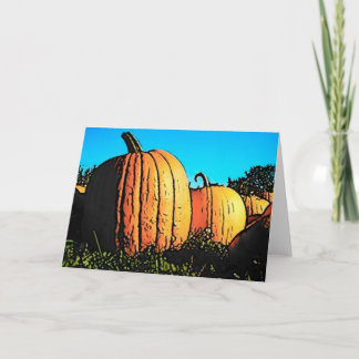 Halloween Pumpkin Patch in Daytime Card