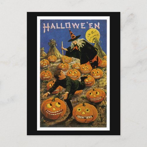 Halloween Pumpkin Patch Nightmare Postcard