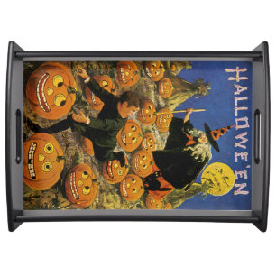 Halloween Pumpkin Patch Nightmare Serving Tray