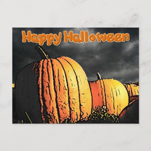 Halloween Pumpkin Patch Postcard (Front)