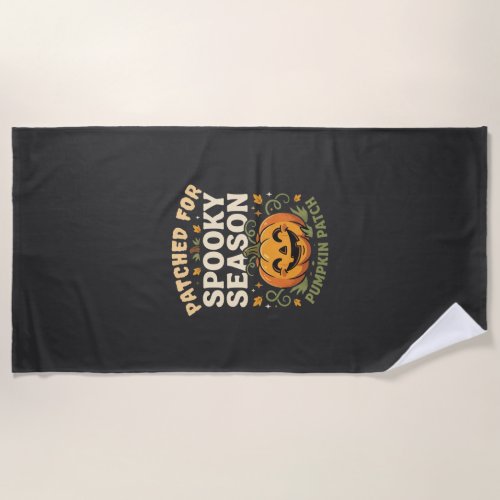 Halloween Pumpkin Patch Smile Beach Towel