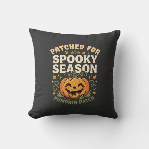 Halloween Pumpkin Patch Smile Throw Pillow