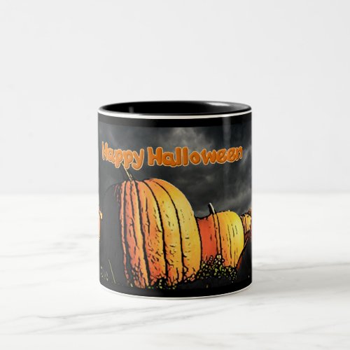 Halloween Pumpkin Patch Two_Tone Coffee Mug