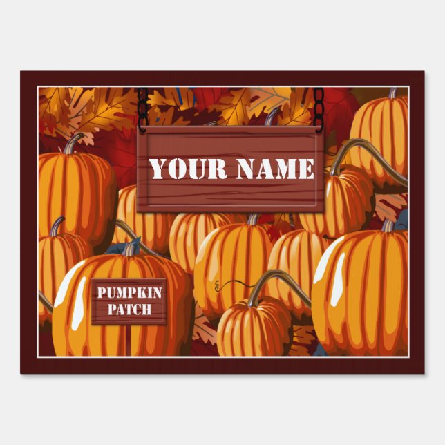 Halloween Pumpkin Patch Yard Sign (Front)