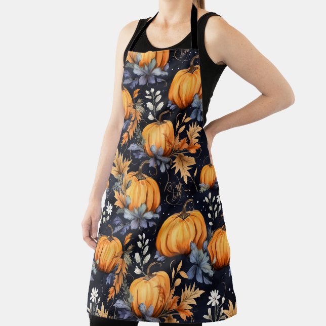 Halloween Pumpkin Pattern Apron (Insitu)