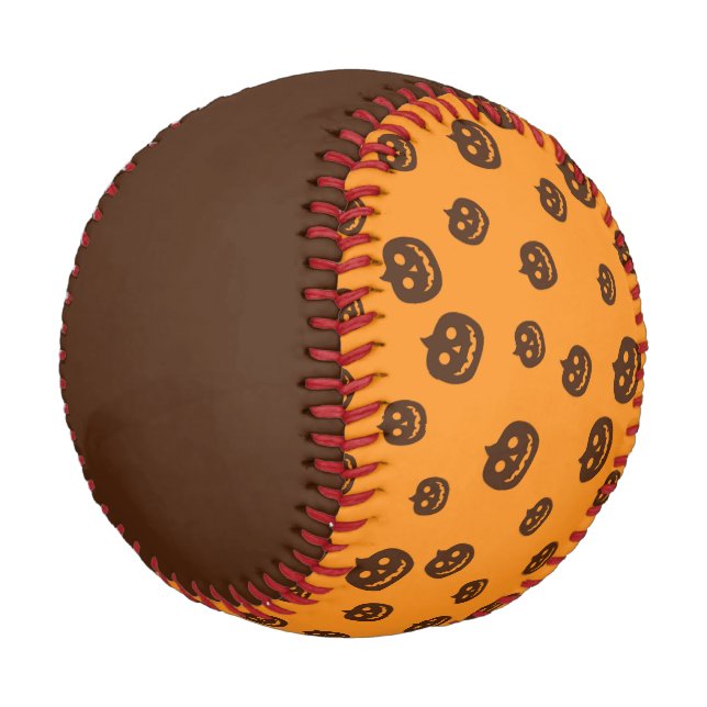 Halloween pumpkin pattern baseball (Angled)