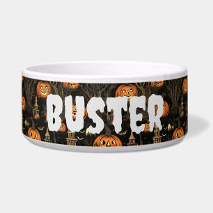 Halloween Pumpkin Pattern Dark Bowl